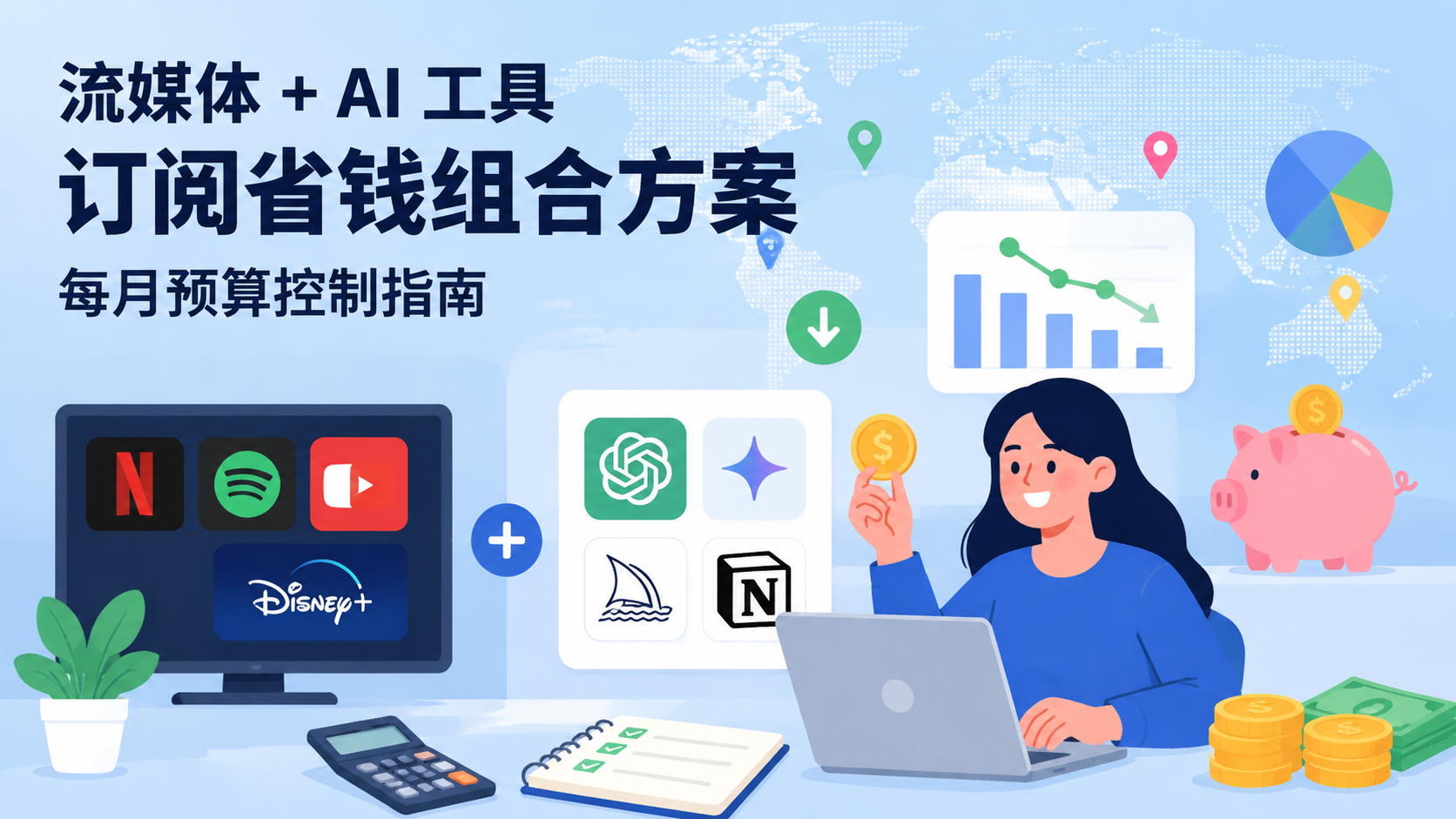 流媒体 + AI 工具订阅省钱组合方案：每月预算控制指南
