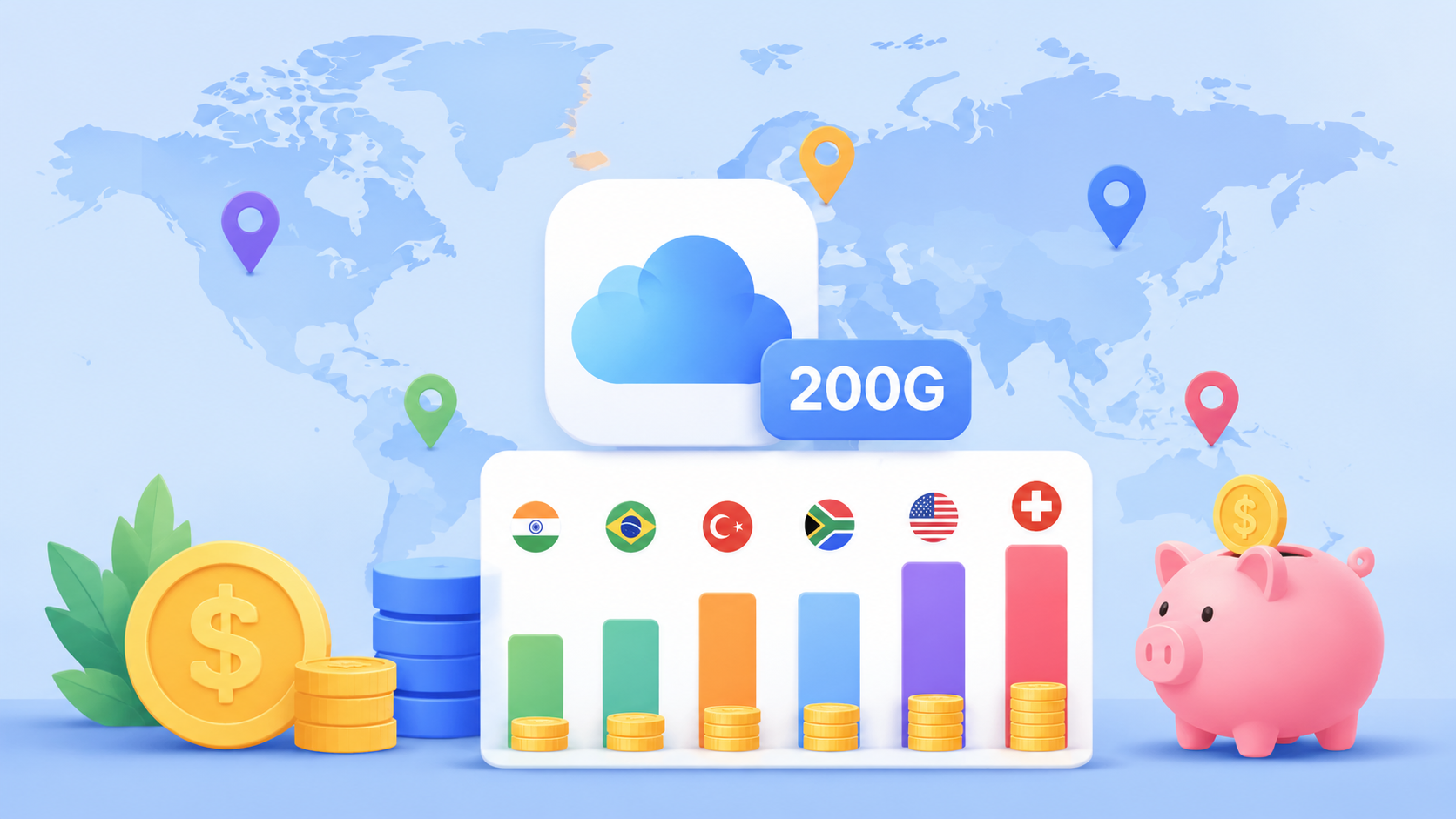 iCloud 各地区订阅价格对比：200G 套餐哪个区最划算
